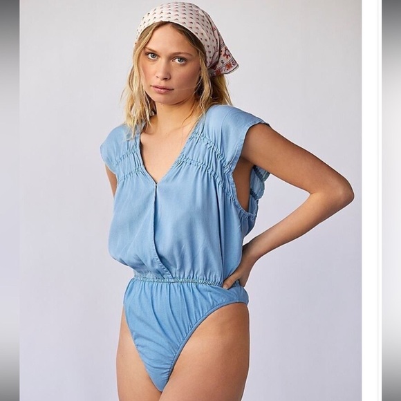 Free People Smocked Bohemian Milkmaid SET Bodysuit & Skirt - Picture 4 of 13